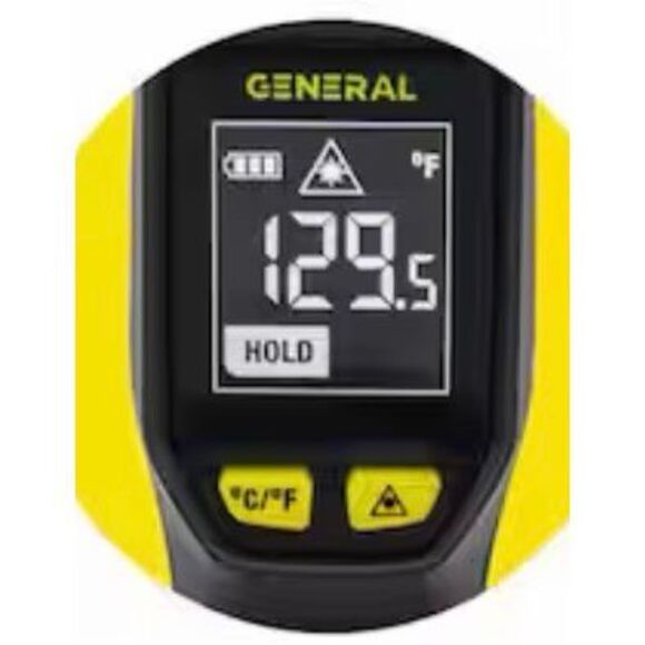 General Tools 10:1 Infrared Thermometer with Multi-Spot Laser Targeting - Picture 3 of 7